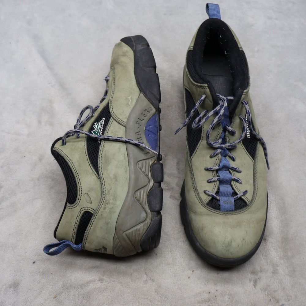 Montrail Mens 13 Hiking Shoes Green Terra-Flex Suede Trail Rugged Trek Outdoor
